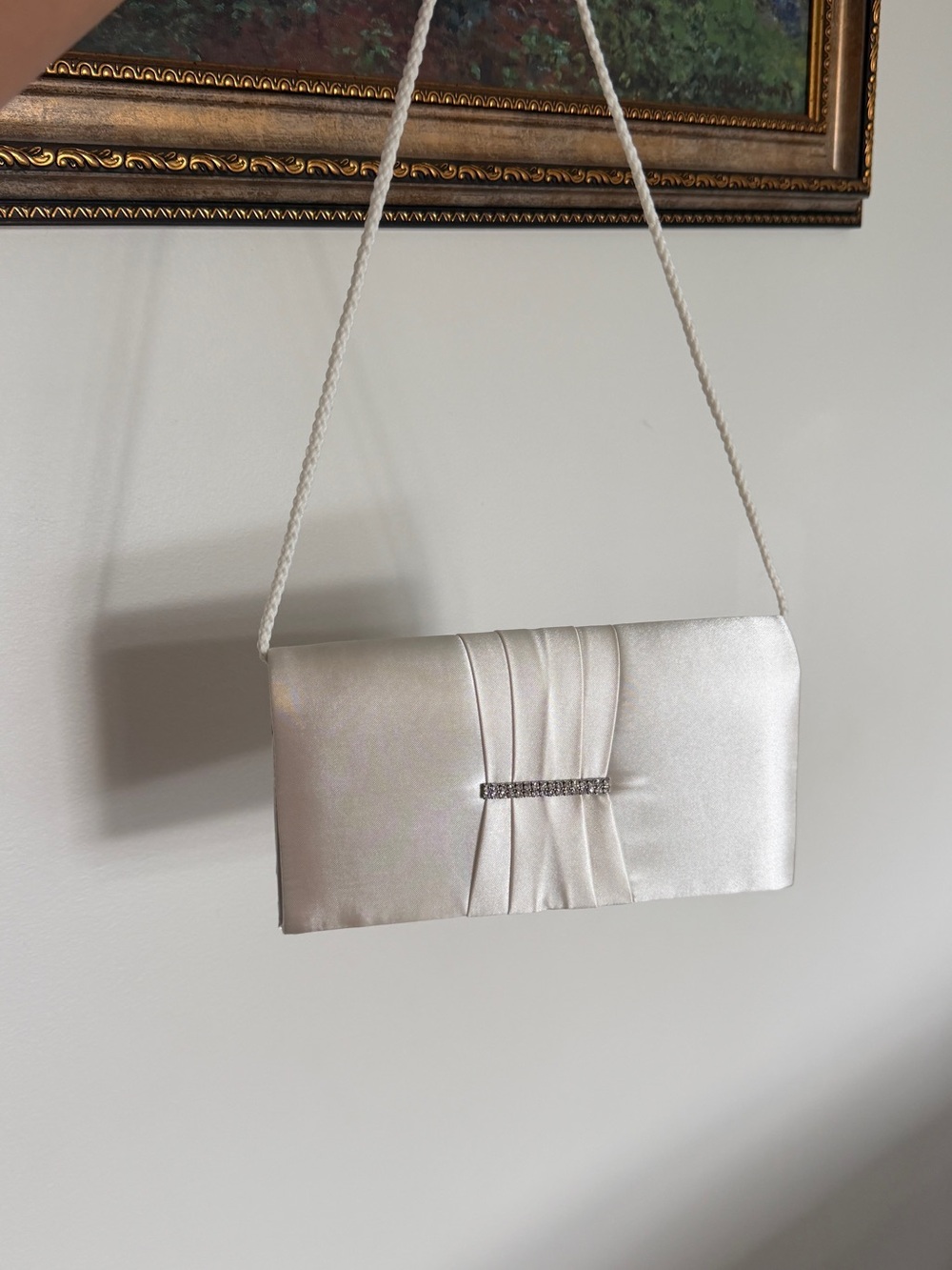 Style & Co. Satin Evening Clutch in Ivory
